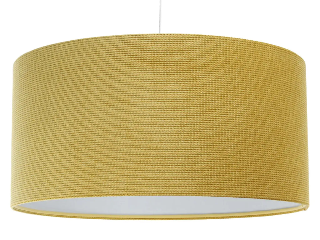 Suspension en tissu jaune, abat-jour coloré et moderne