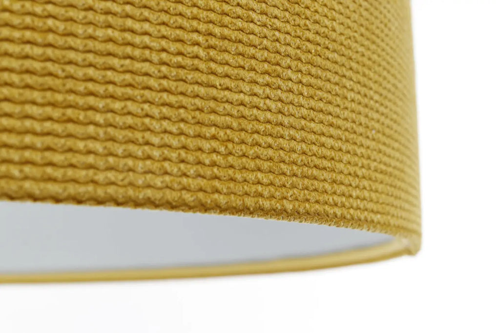 Suspension en tissu jaune, abat-jour coloré et moderne