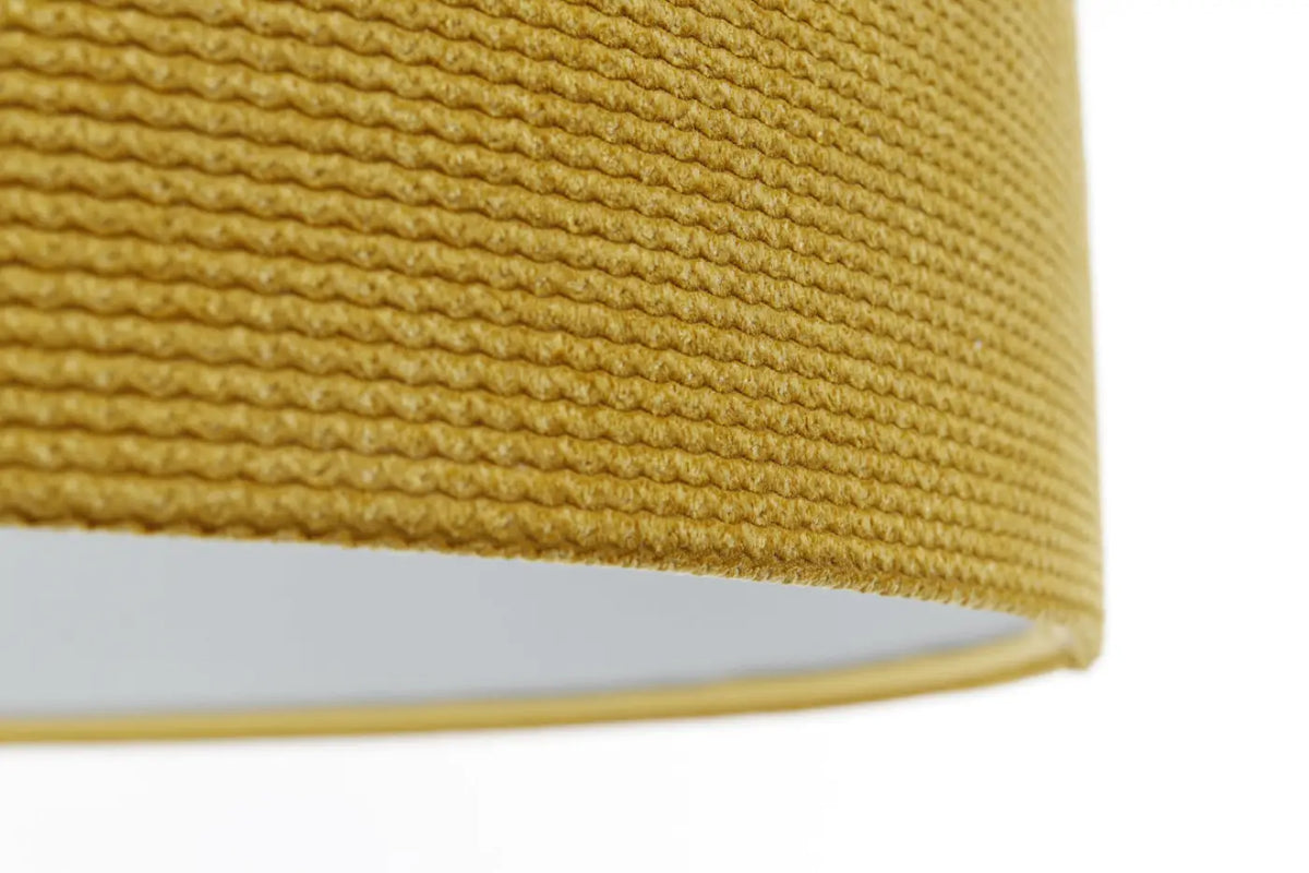 Suspension en tissu jaune, abat-jour coloré et moderne