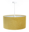 Suspension en tissu jaune, abat-jour coloré et moderne