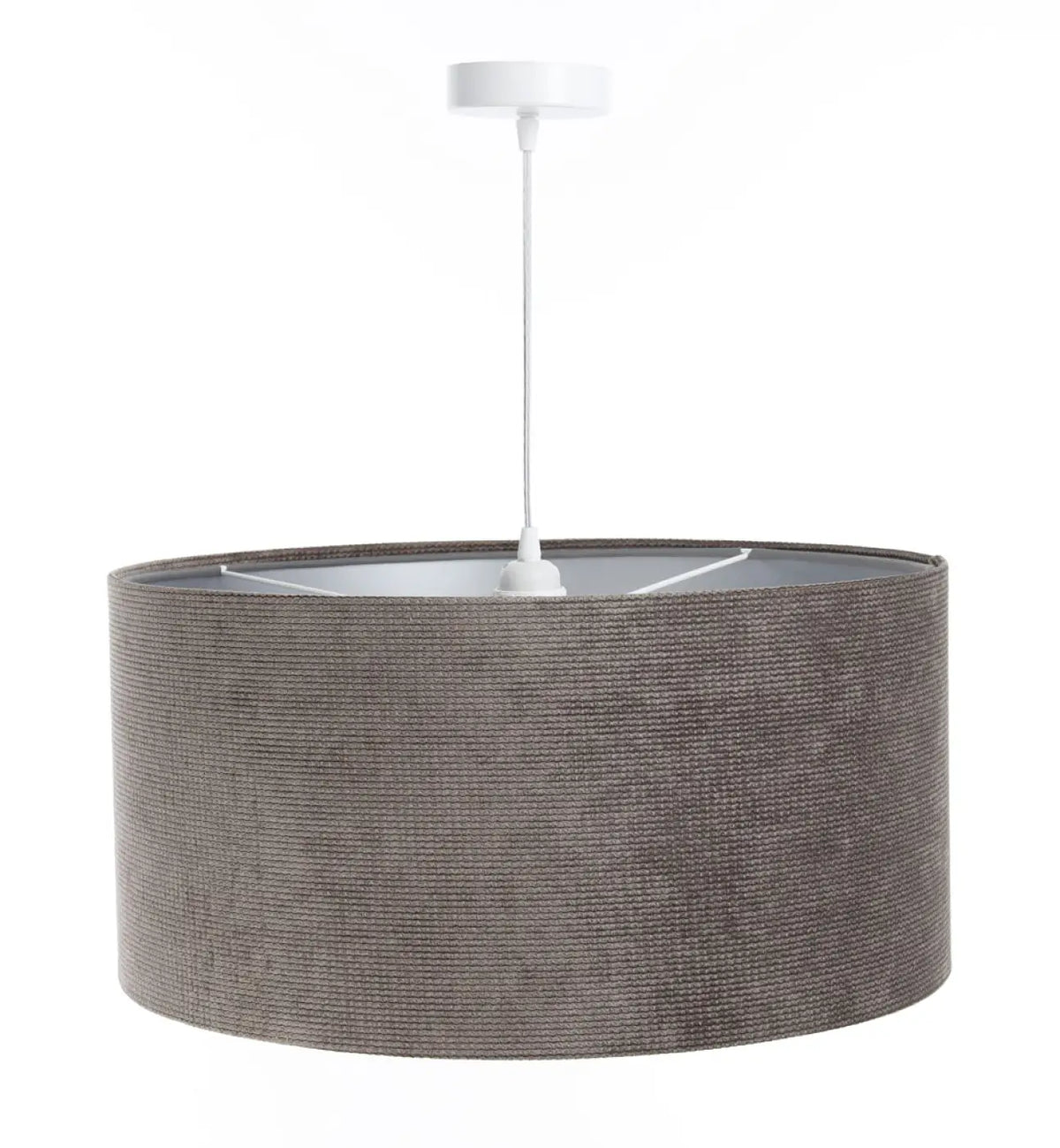 Suspension en tissu marron aux finitions argentées
