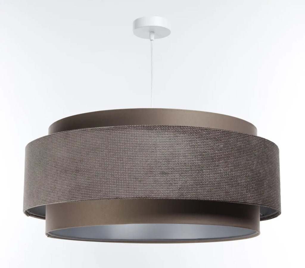 Suspension en tissu marron café et argent pour salle à manger