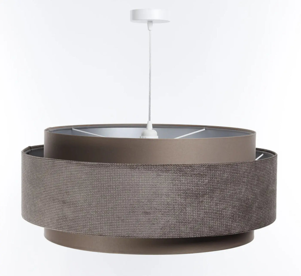Suspension en tissu marron café et argent pour salle à manger