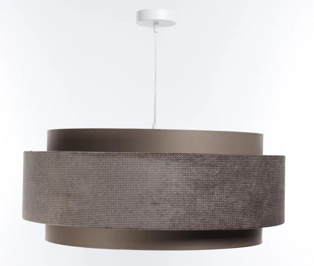 Suspension en tissu marron café et argent pour salle à manger