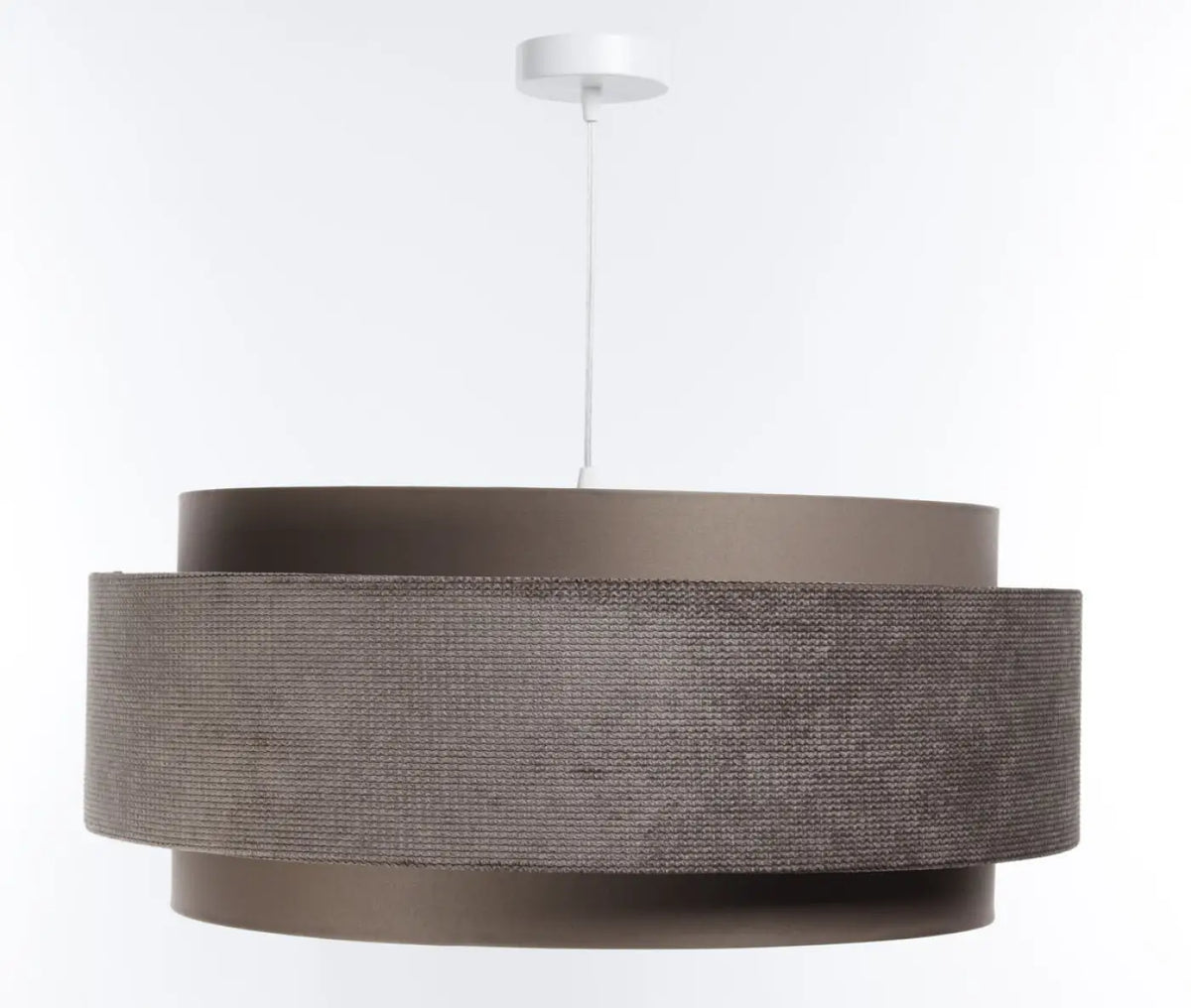 Suspension en tissu marron café et argent pour salle à manger
