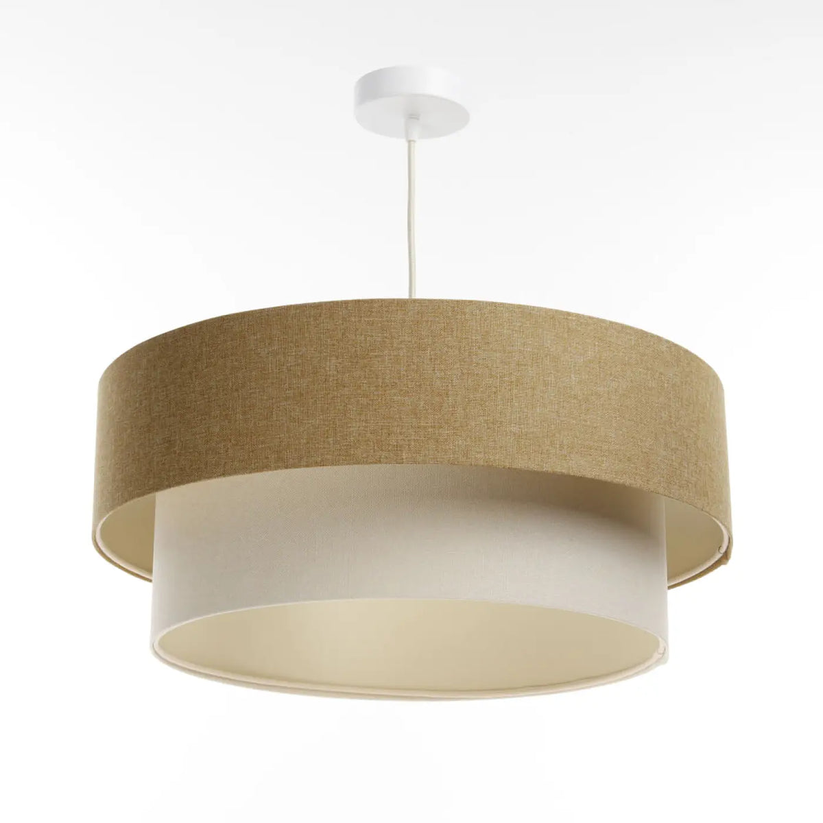 Suspension en tissu moutarde et crème, trois tailles S, M, L