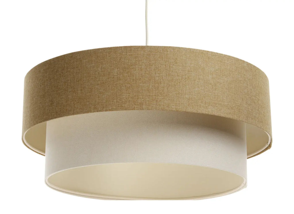 Suspension en tissu moutarde et crème, trois tailles S, M, L