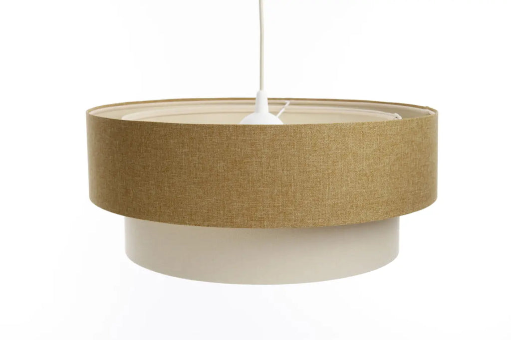 Suspension en tissu moutarde et crème, trois tailles S, M, L