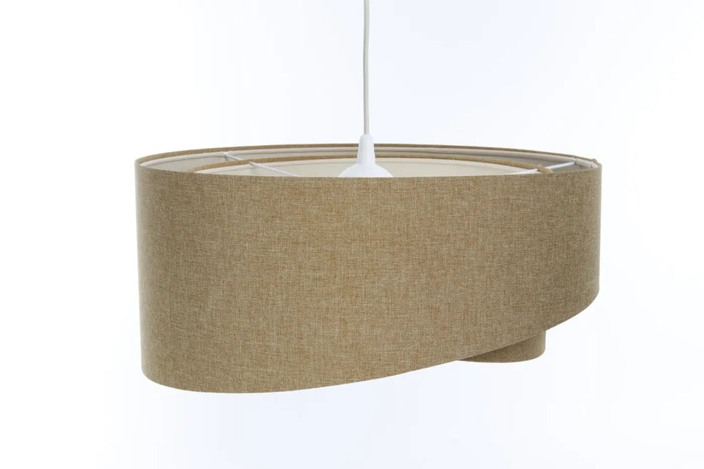 Suspension sculpturale en tissu moutarde et écru, tailles S à XL