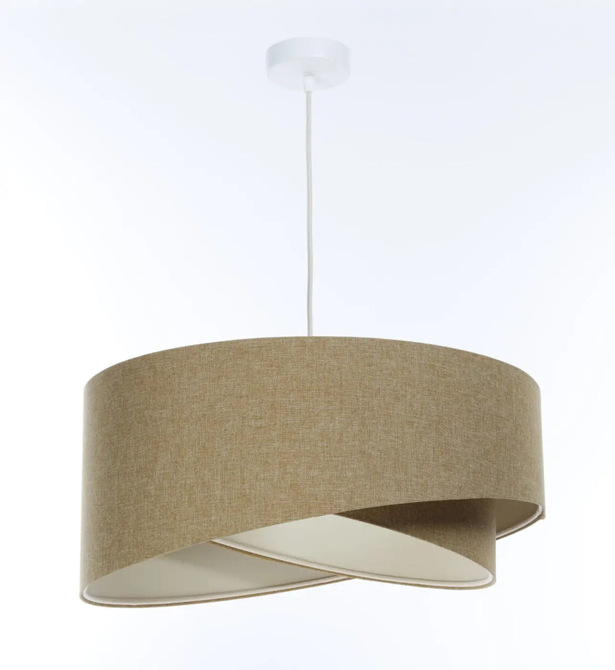 Suspension sculpturale en tissu moutarde et écru, tailles S à XL