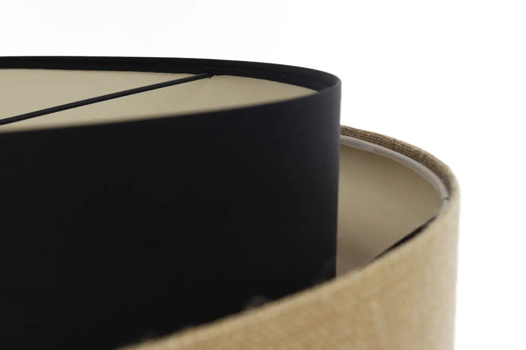 Suspension en tissu noir, beige et écru, contraste chic