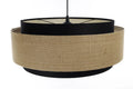 Suspension en tissu noir, beige et écru, contraste chic