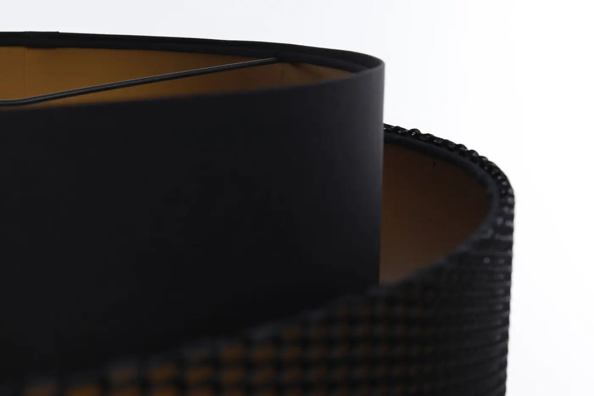 Suspension en tissu noir et doré, une touche chic au plafond