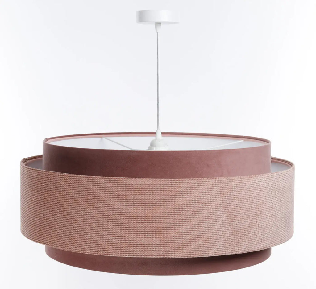 Suspension en tissu rose et blanc, finitions soignées