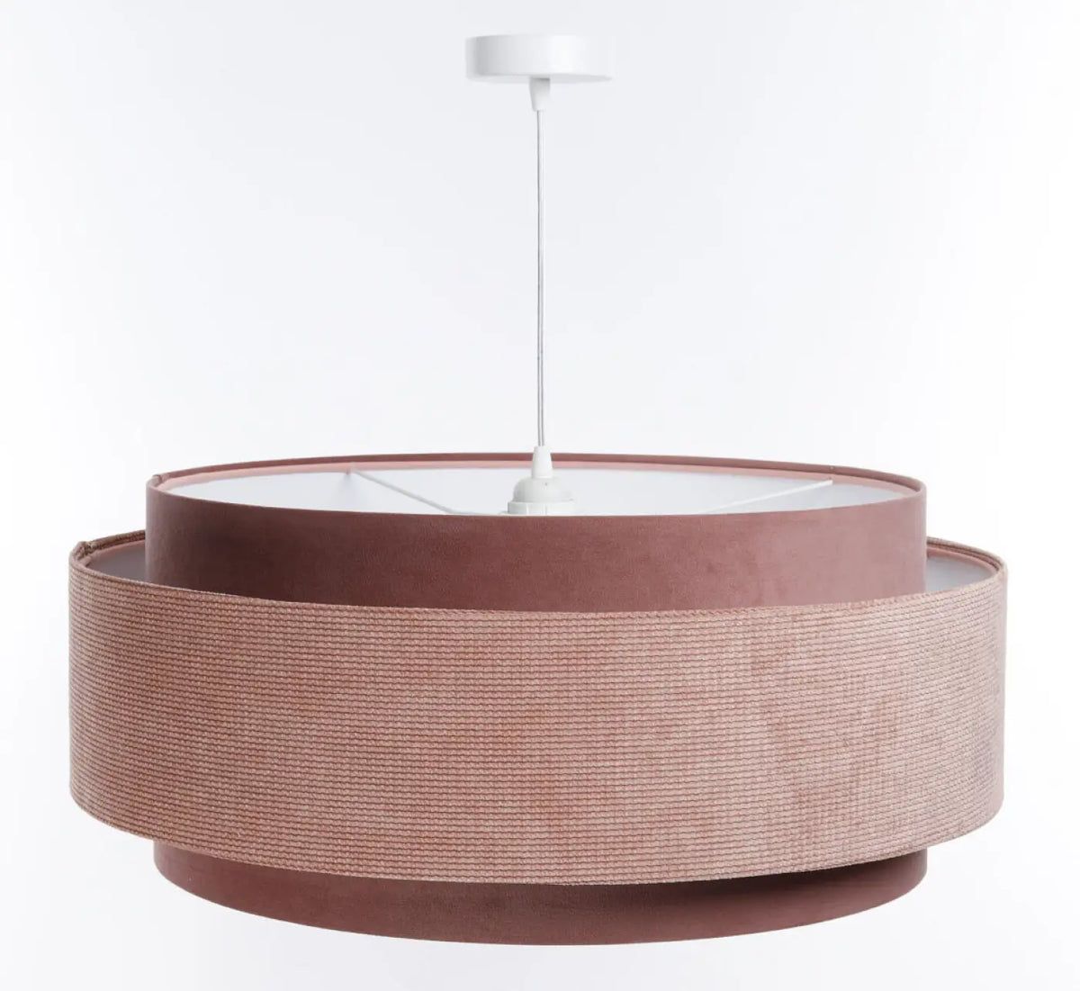 Suspension en tissu rose et blanc, finitions soignées