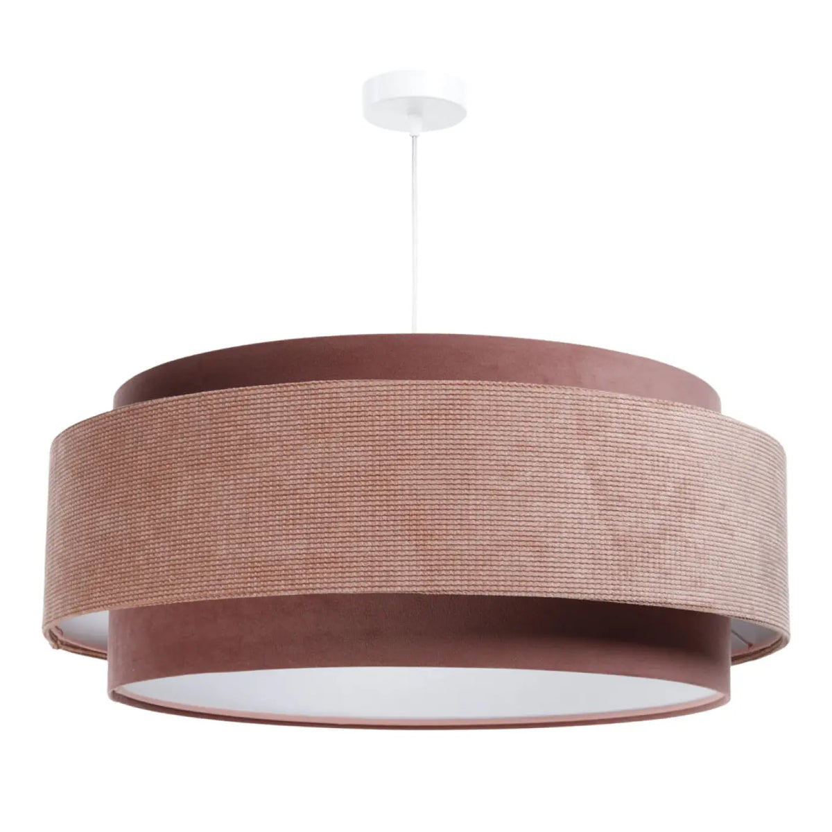 Suspension en tissu rose et blanc, finitions soignées
