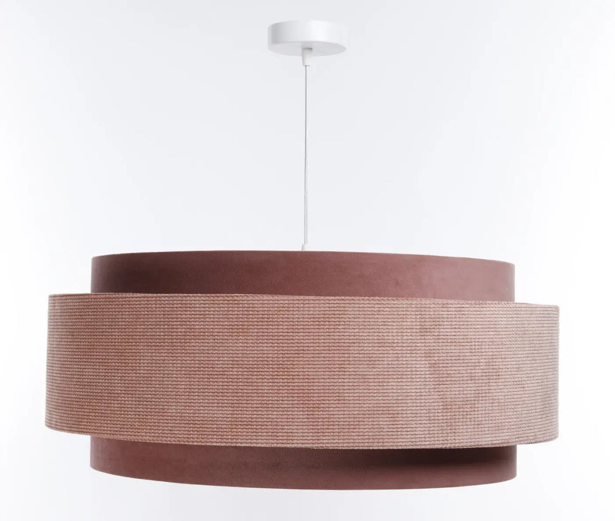 Suspension en tissu rose et blanc, finitions soignées
