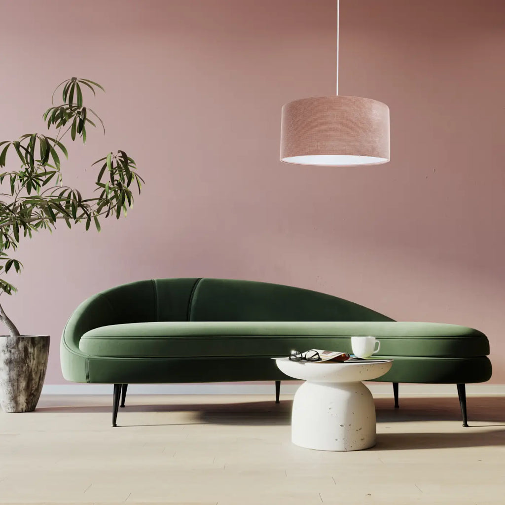Suspension en tissu rose et blanc, style moderne et doux