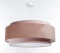 Suspension en tissu rose pâle et blanc, lumière tamisée