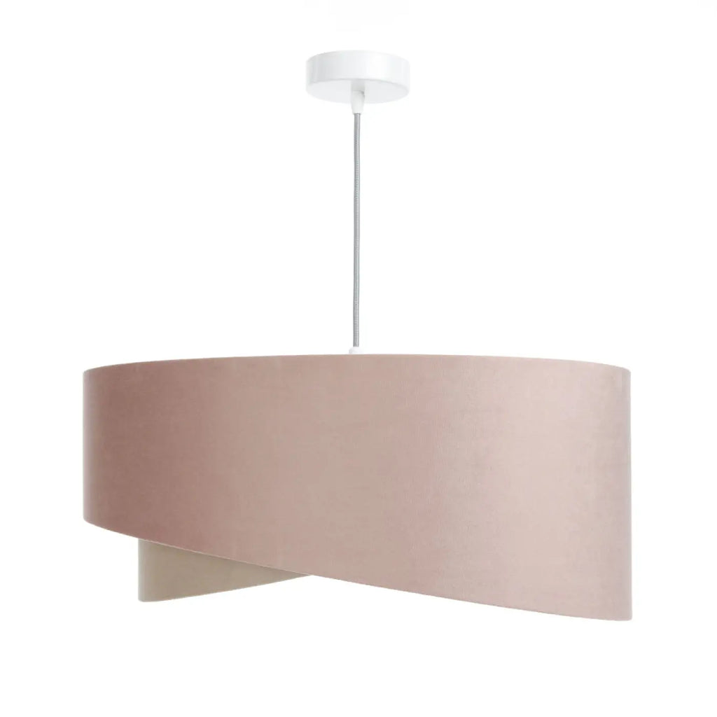 Suspension torsadée effet velours rose vieilli, intérieur beige