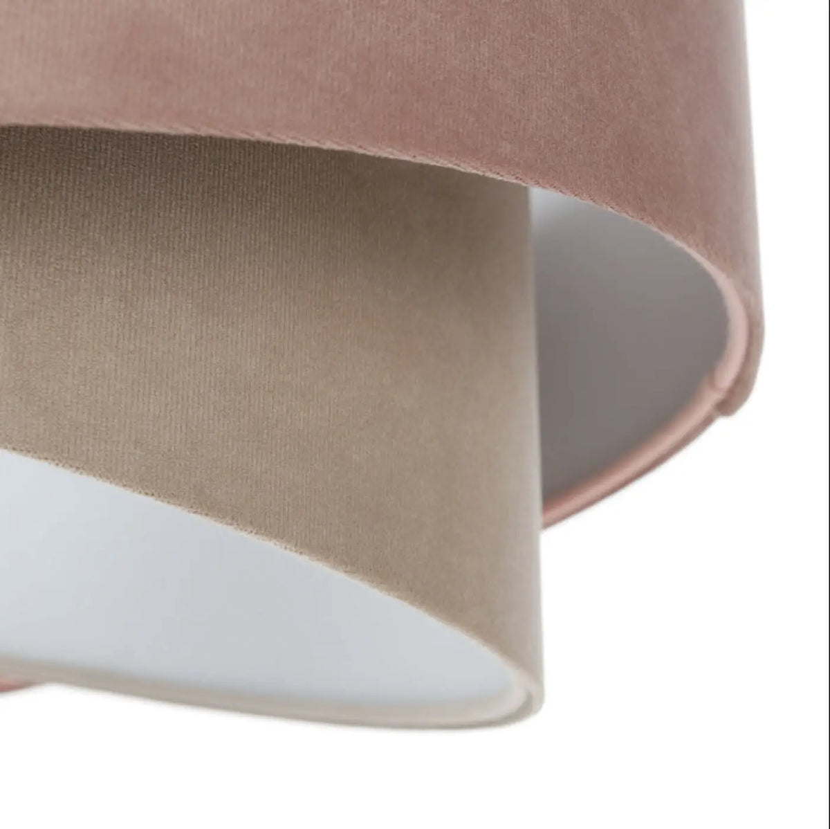 Suspension torsadée effet velours rose vieilli, intérieur beige