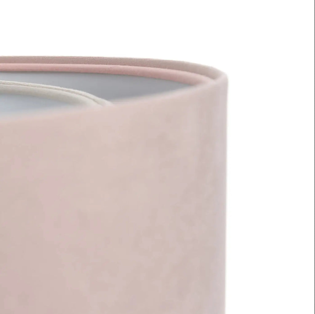 Suspension torsadée effet velours rose vieilli, intérieur beige