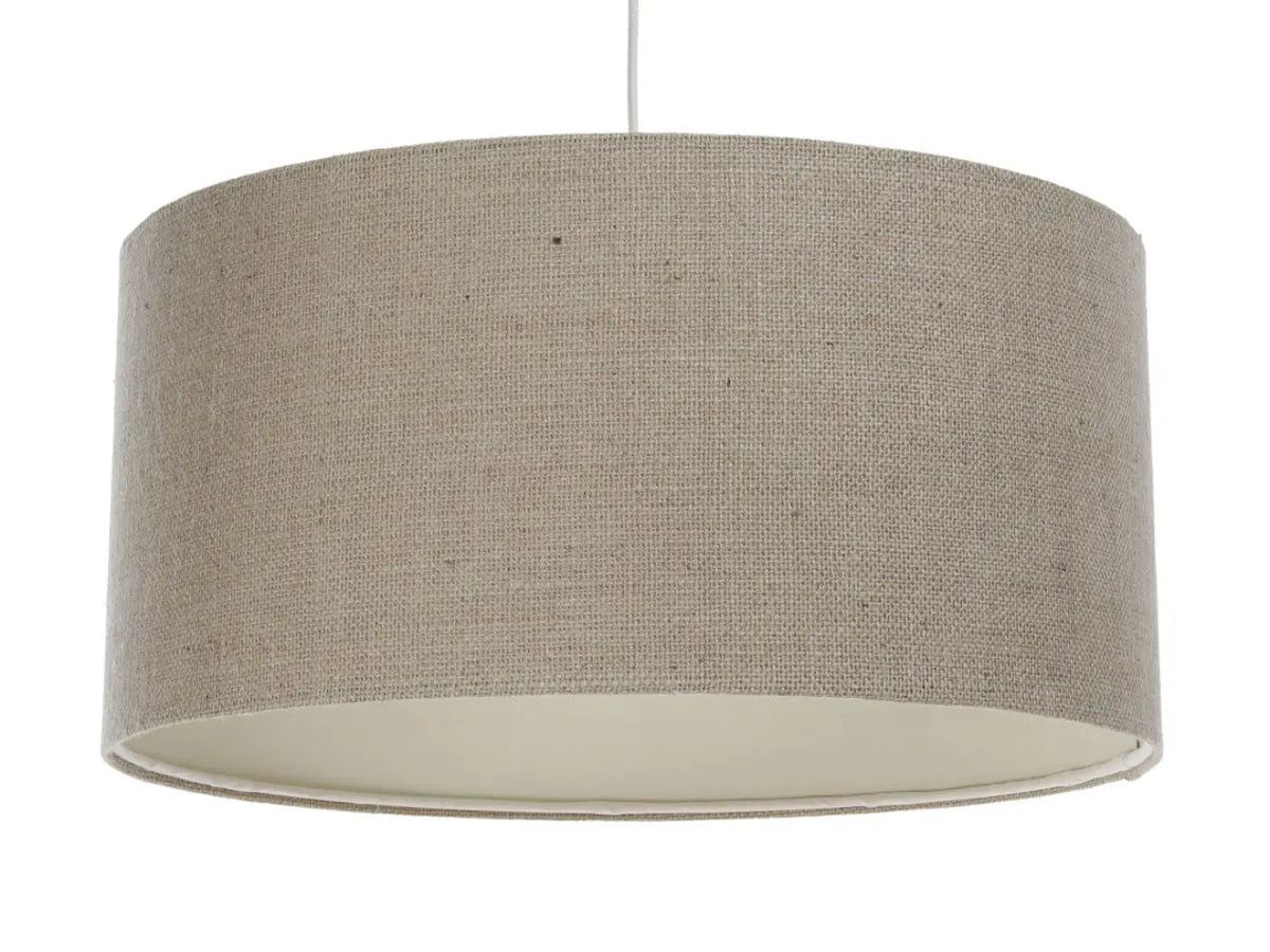 Suspension en tissu taupe et écru, quatre tailles S à XL