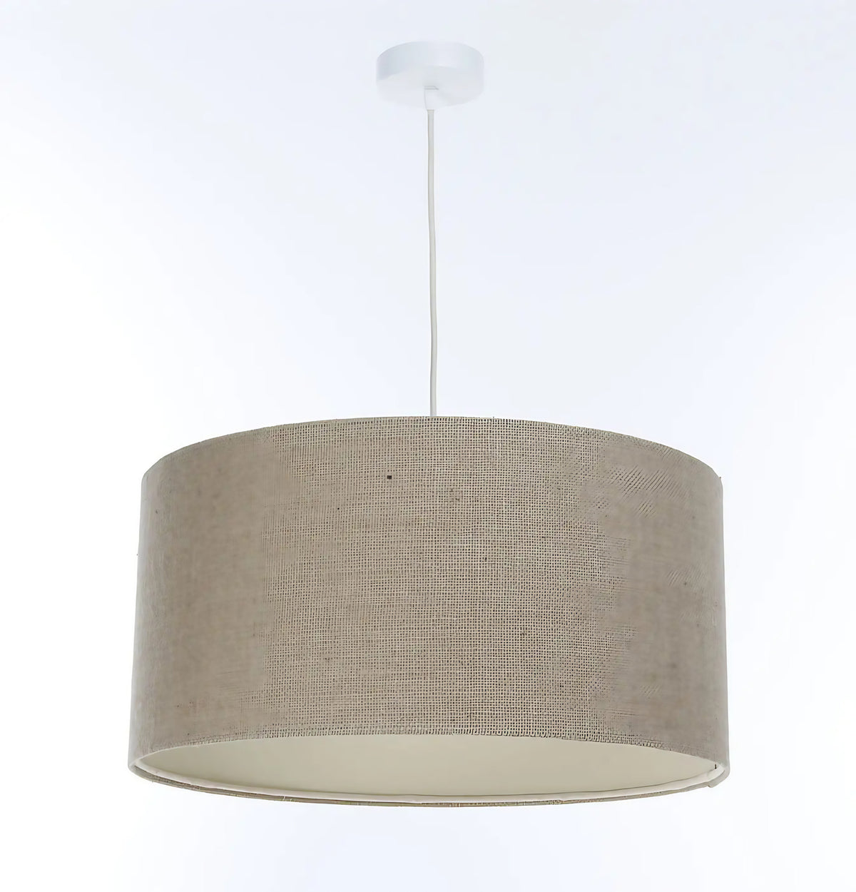Suspension en tissu taupe et écru, quatre tailles S à XL