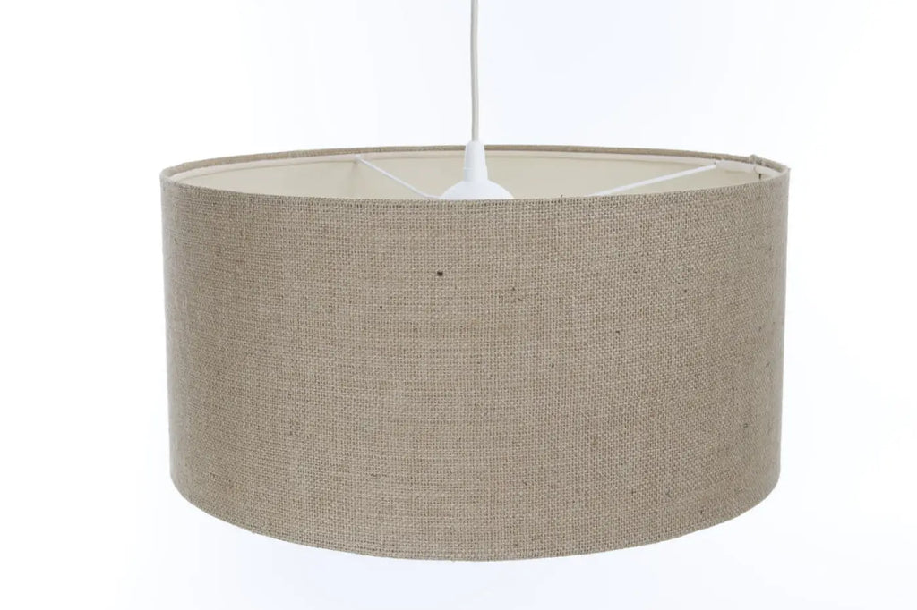 Suspension en tissu taupe et écru, quatre tailles S à XL