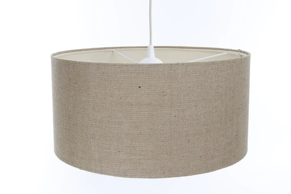 Suspension en tissu taupe et écru, quatre tailles S à XL