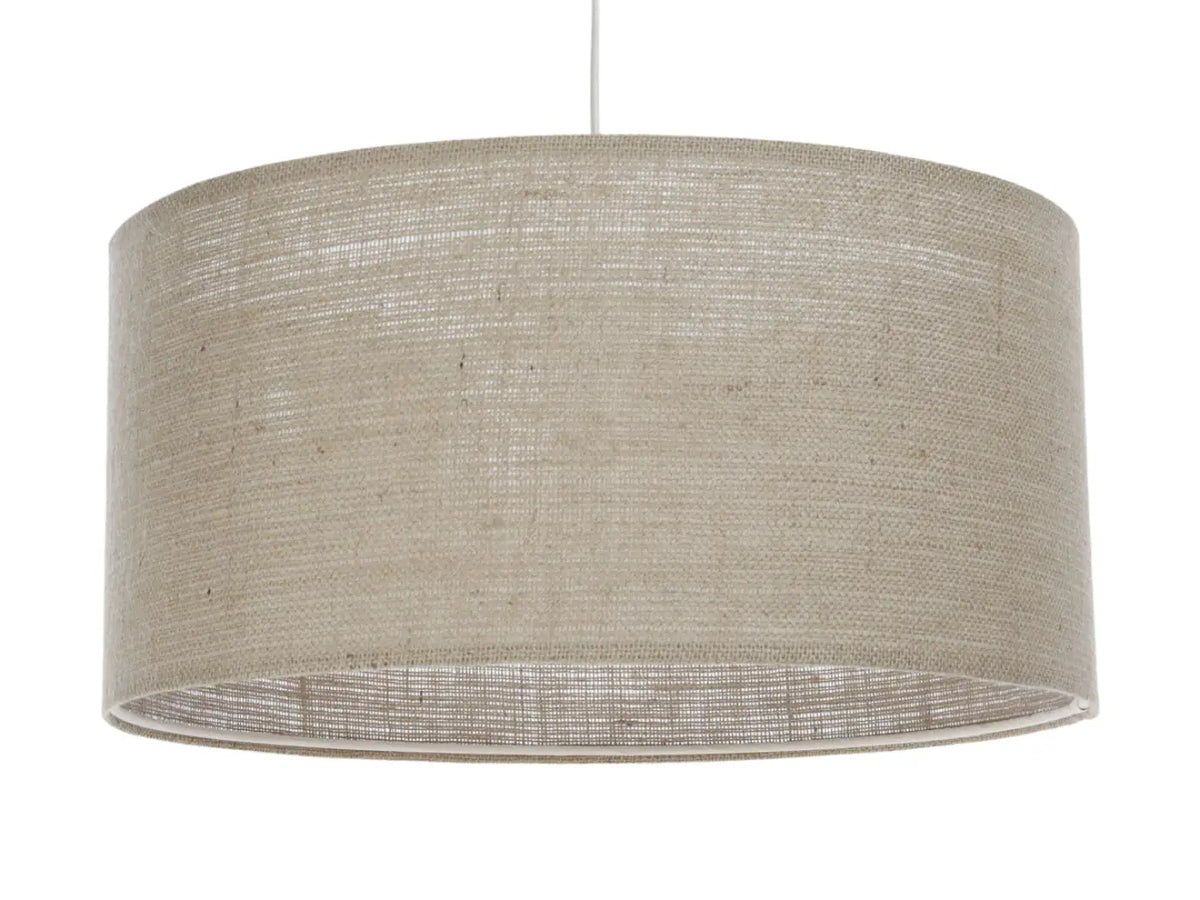 Suspension abat-jour en tissu taupe, tailles S, M, L ou XL