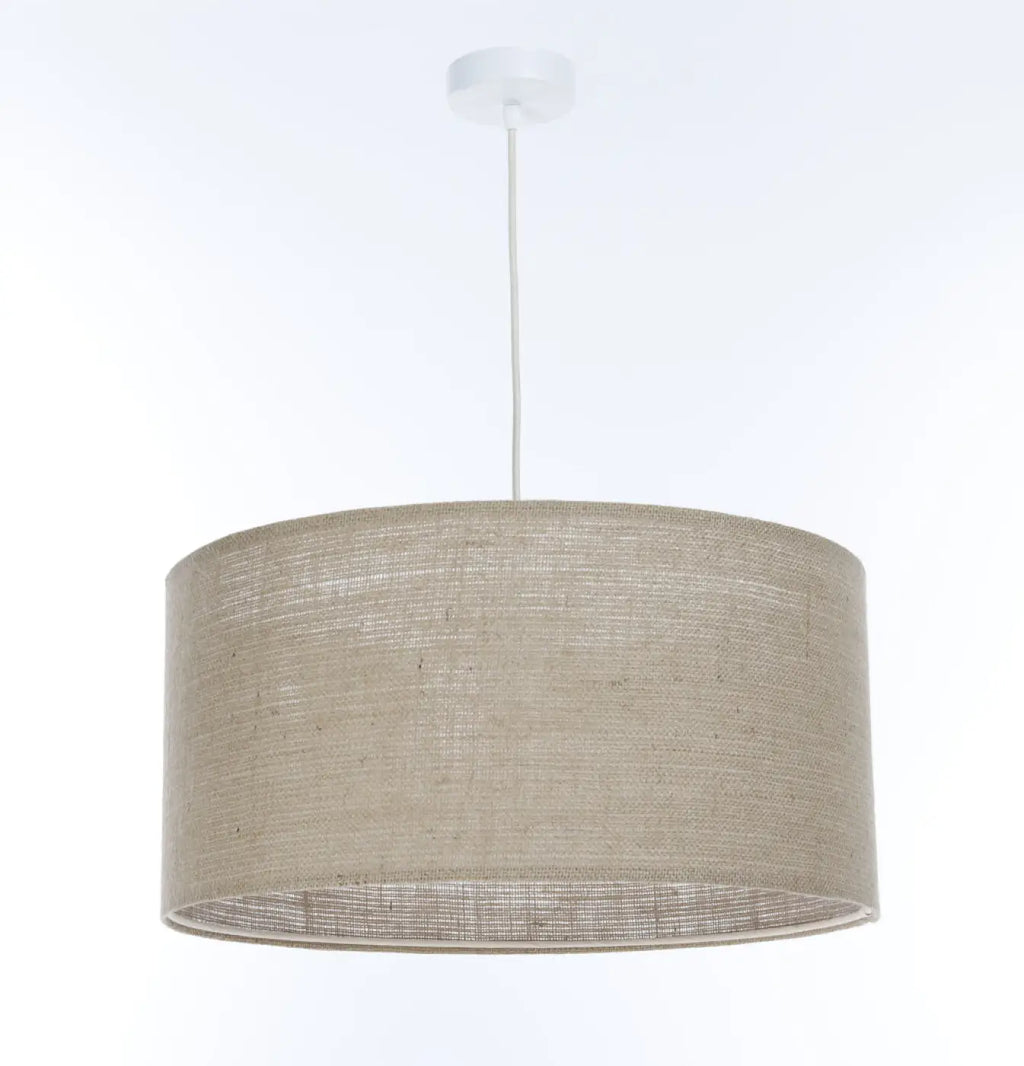 Suspension abat-jour en tissu taupe, tailles S, M, L ou XL