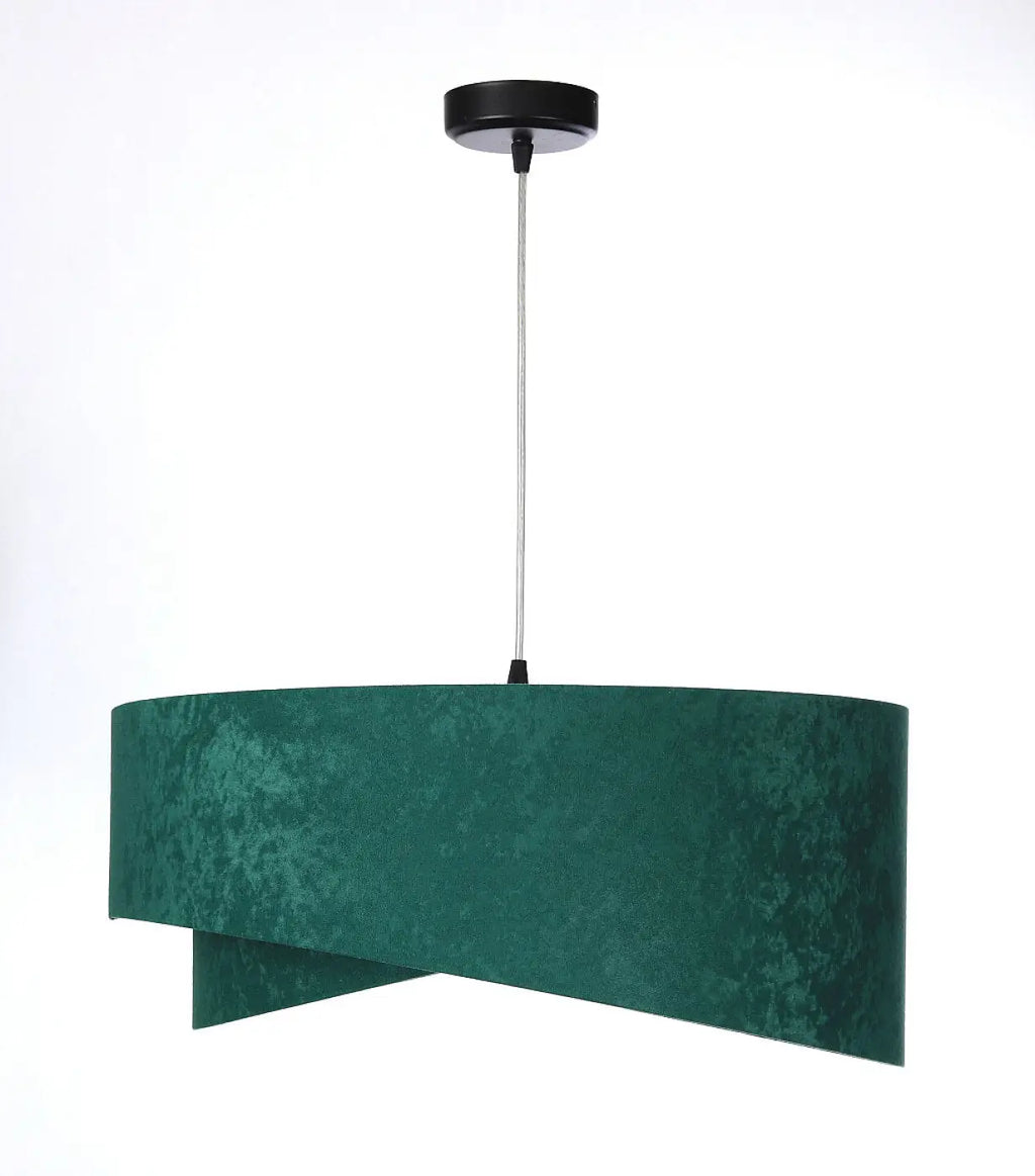 Suspension en tissu vert effet velours, intérieur argenté, 50 cm