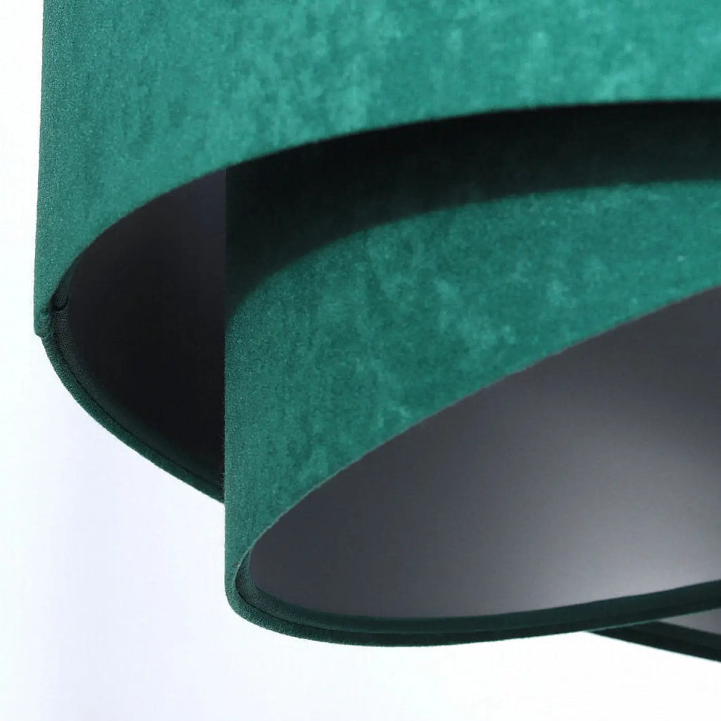 Suspension en tissu vert effet velours, intérieur argenté, 50 cm