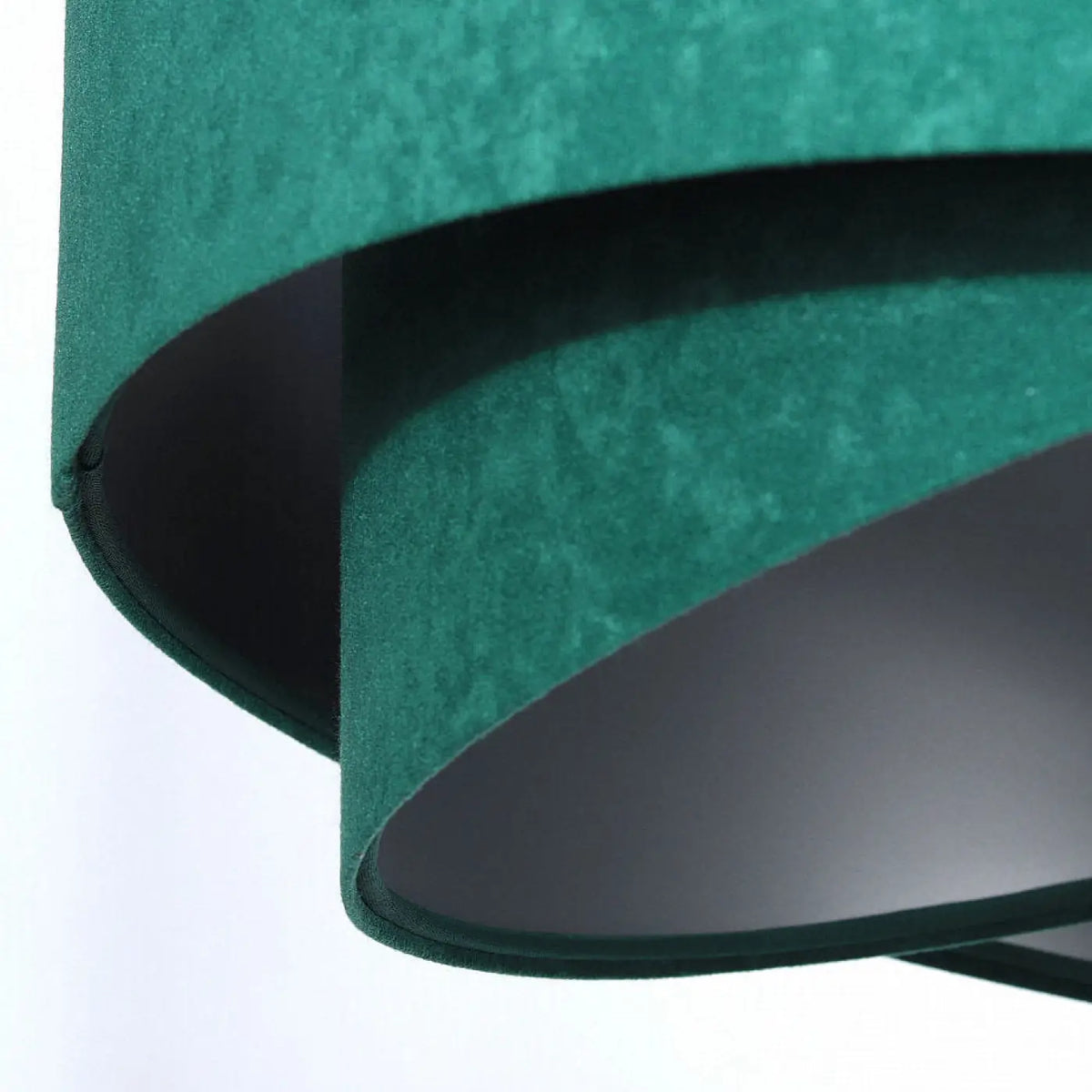 Suspension en tissu vert effet velours, intérieur argenté, 50 cm