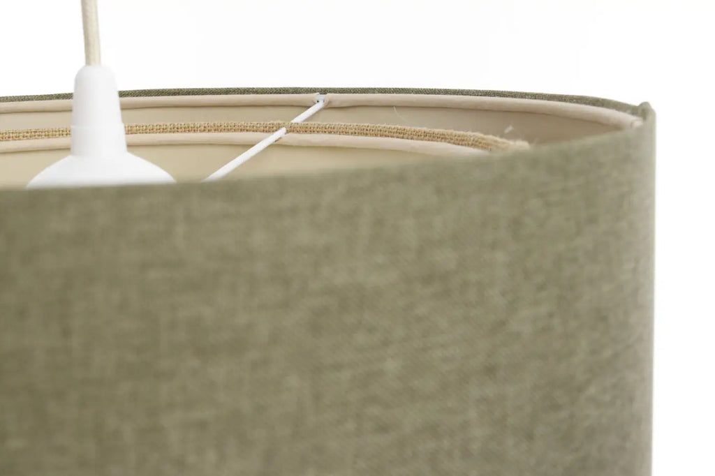 Suspension cylindrique en tissu vert et beige, tailles S, M, L