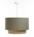 Suspension cylindrique en tissu vert et beige, tailles S, M, L