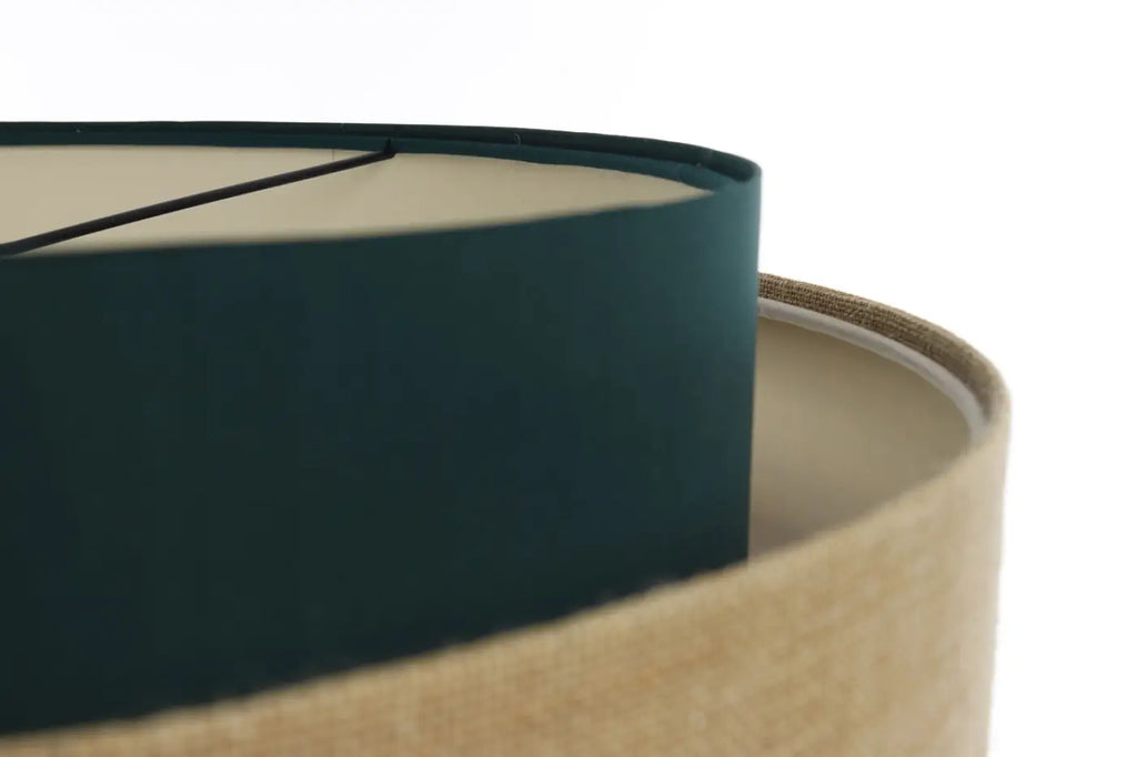 Suspension en tissu vert, beige et écru, esprit nature