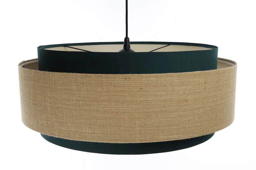 Suspension en tissu vert, beige et écru, esprit nature
