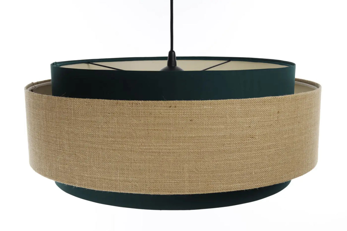 Suspension en tissu vert, beige et écru, esprit nature