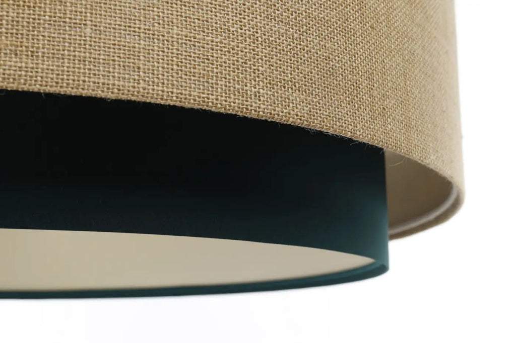 Suspension en tissu vert, beige et écru, esprit nature