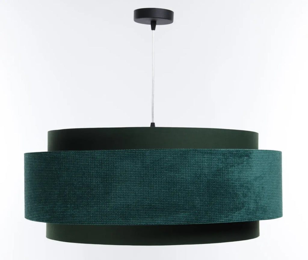 Suspension en tissu vert et doré pour salle à manger ou salon