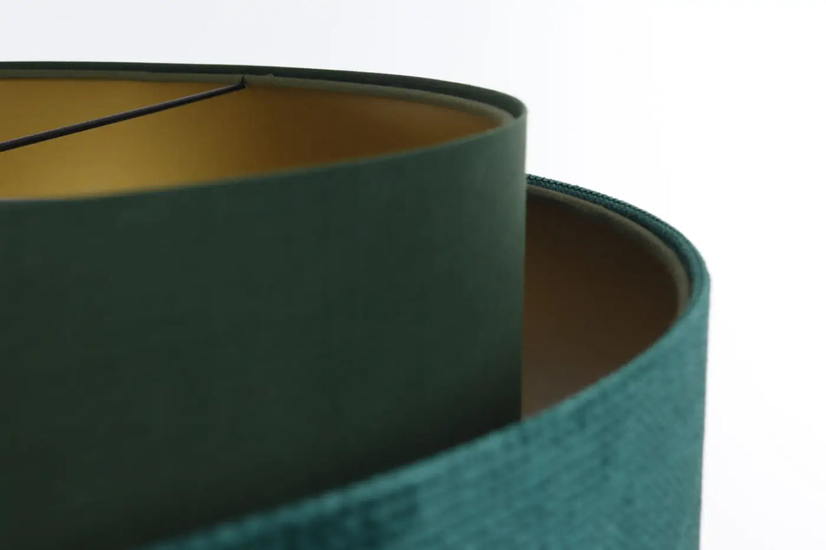 Suspension en tissu vert et doré pour salle à manger ou salon