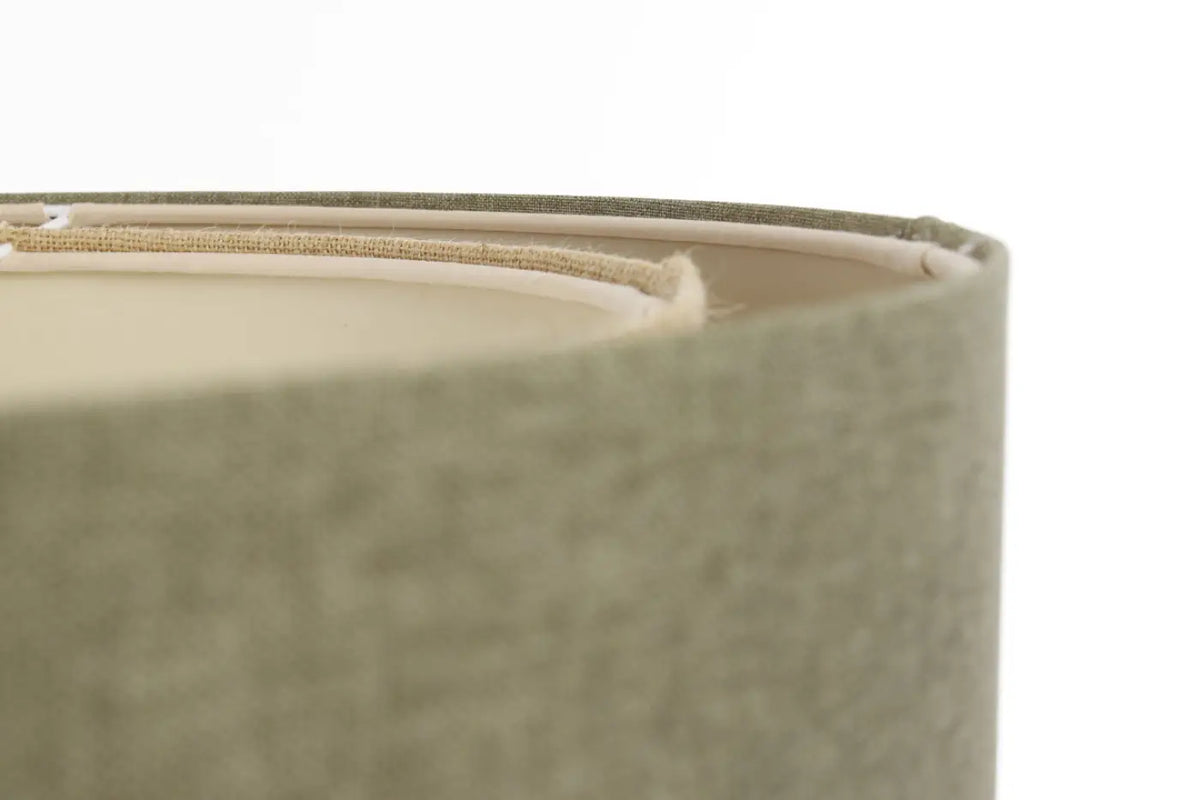 Suspension abat-jour en tissu vert gris et beige, tailles S, M, L