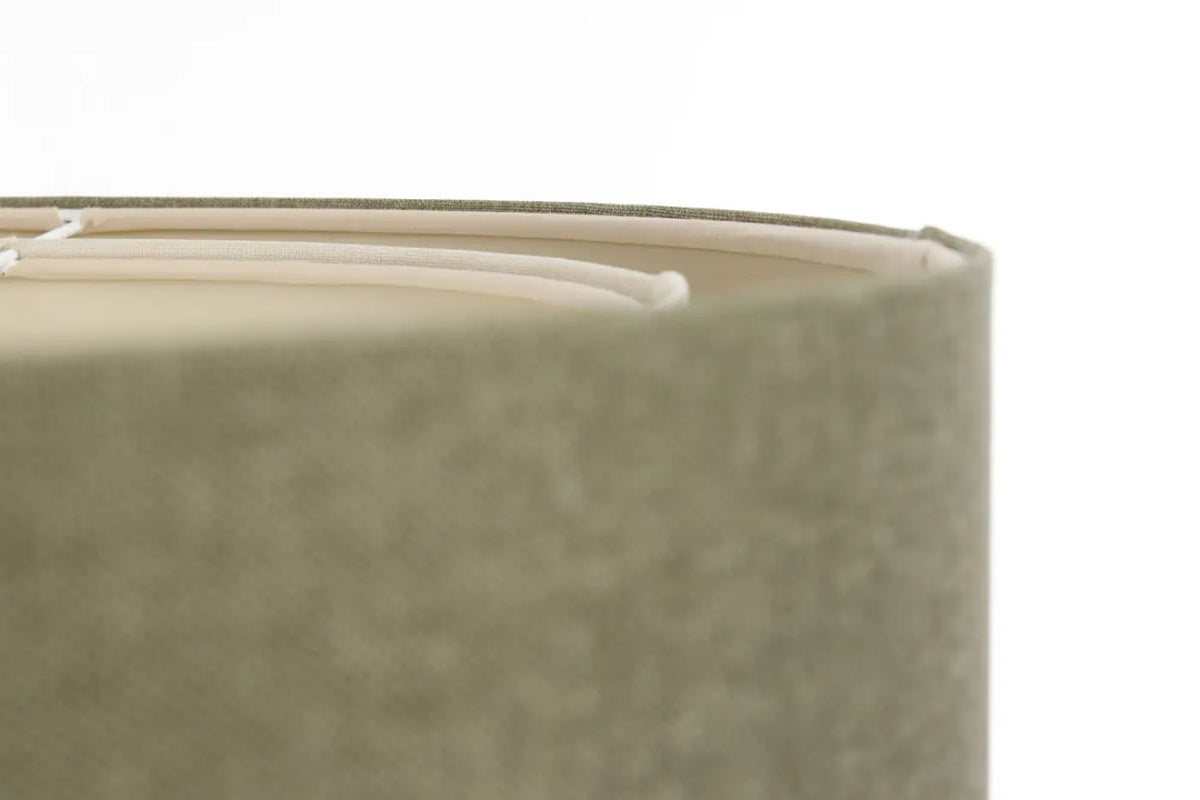 Suspension abat-jour en tissu vert gris et crème, tailles S à L