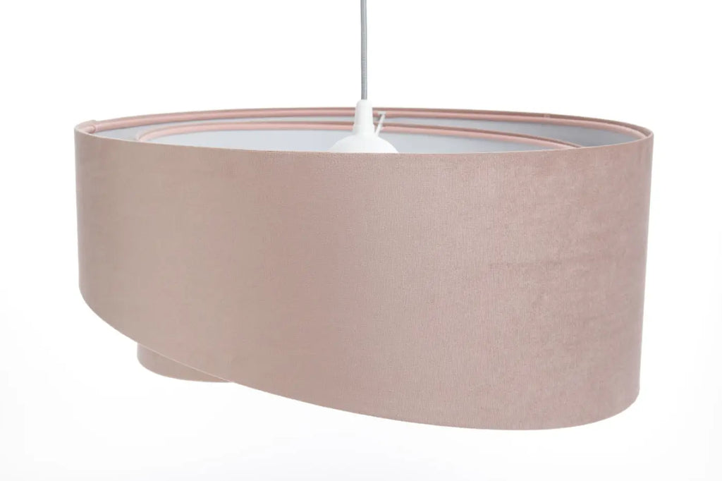 Suspension torsadée en tissu vieux rose et gris clair, 4 tailles