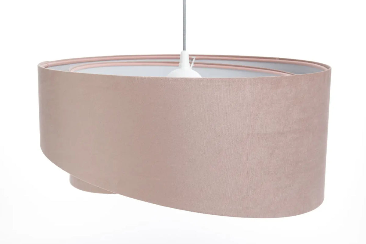 Suspension torsadée en tissu vieux rose et gris clair, 4 tailles