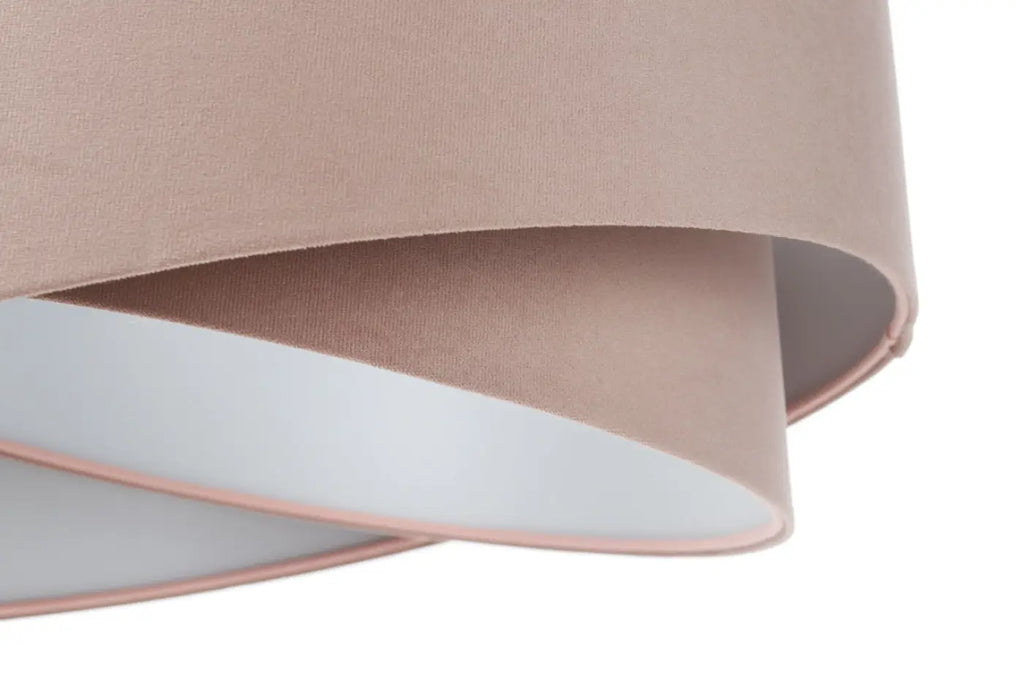 Suspension torsadée en tissu vieux rose et gris clair, 4 tailles