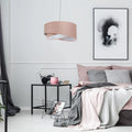 Suspension torsadée en tissu vieux rose et gris clair, 4 tailles