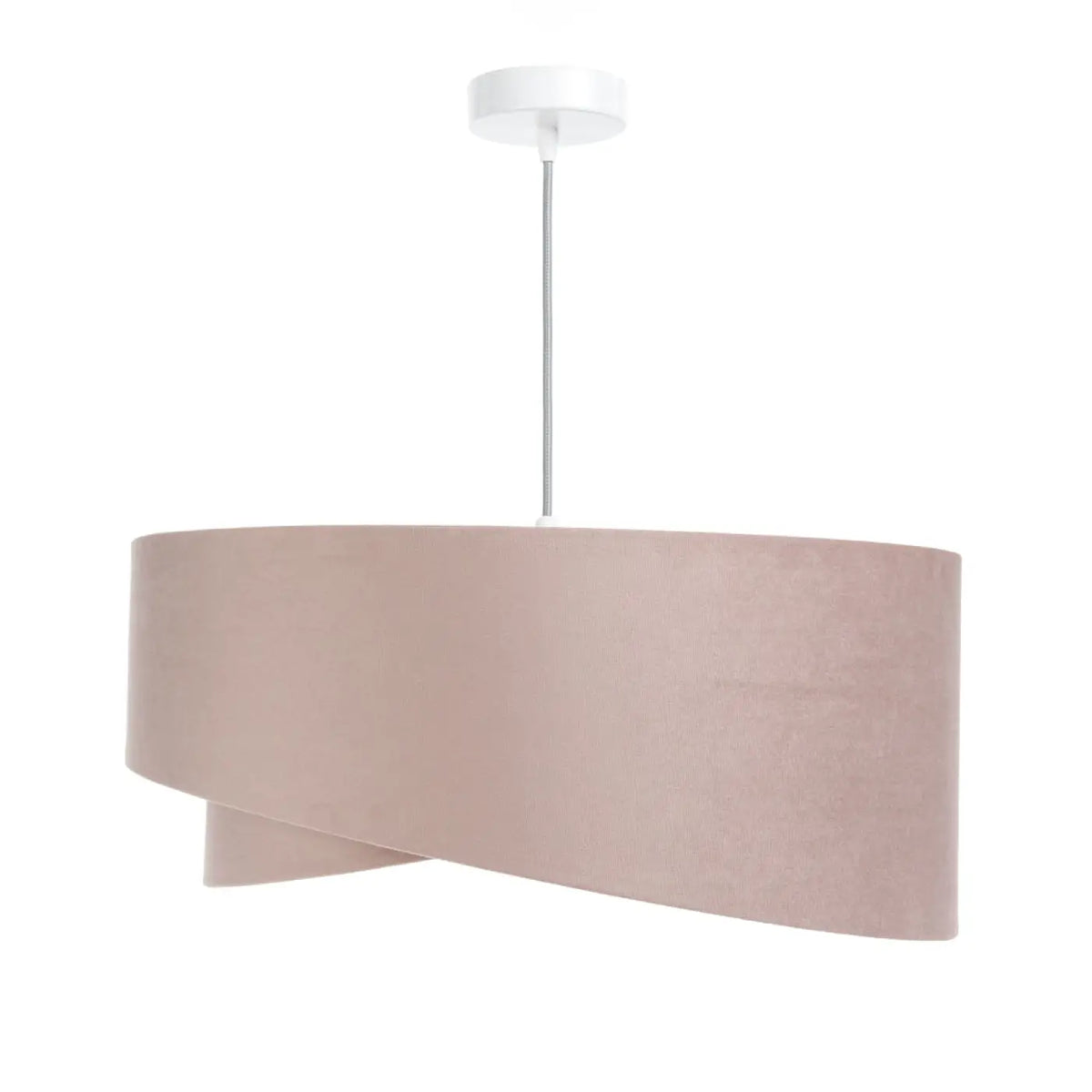 Suspension torsadée en tissu vieux rose et gris clair, 4 tailles